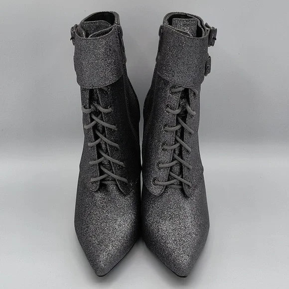 Silver Sparkle High Heel Boots - Picture 2 of 5